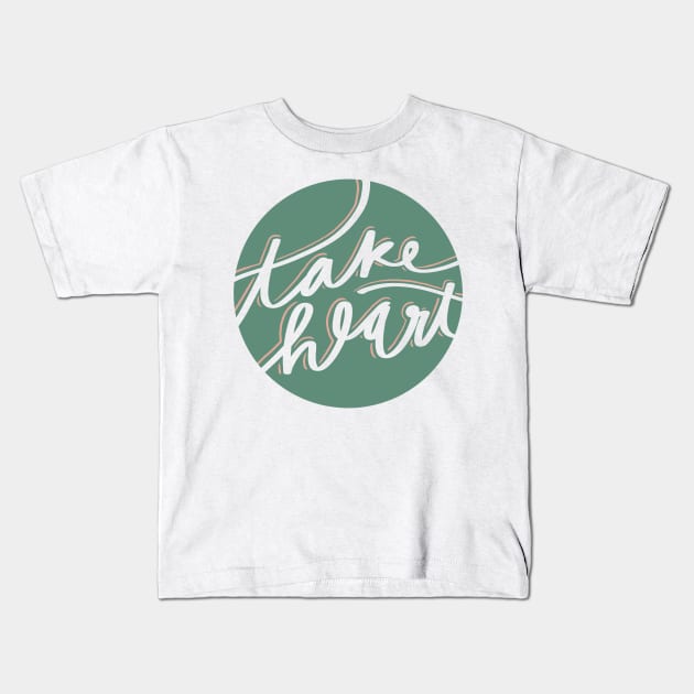 Take Heart John 16:33 Kids T-Shirt by Vaeya